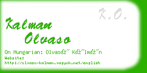 kalman olvaso business card